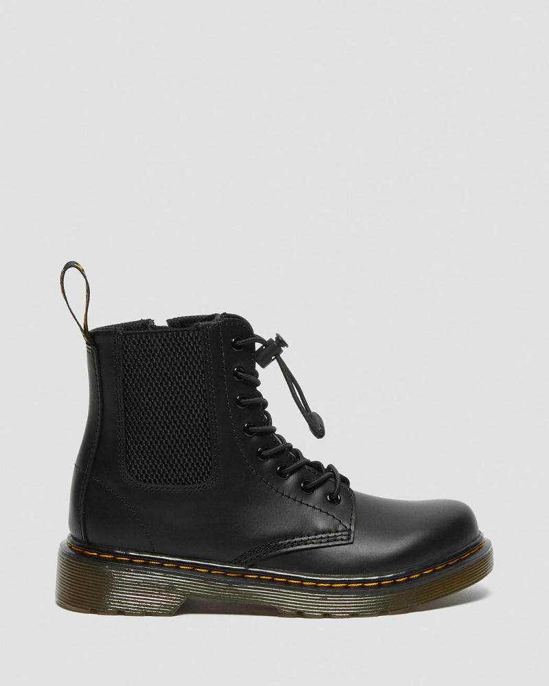 Dr Martens Junior 1460 Harper Læder Fritidsstøvler Børn Sort | DK 659RVD